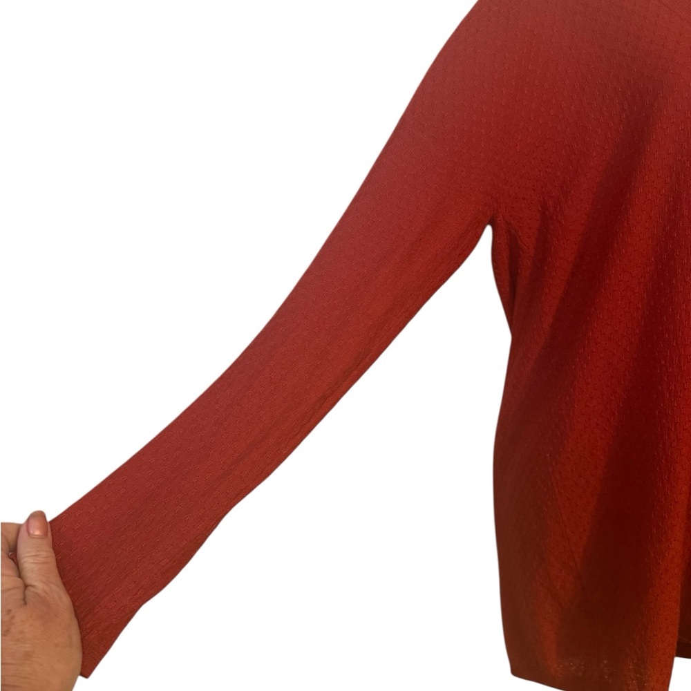 ANN TAYLOR   BURNT ORANGE  MERINO WOLL BLEND LIGHTWEIGHT SWEATER   LARGE  #A - Picture 4 of 8